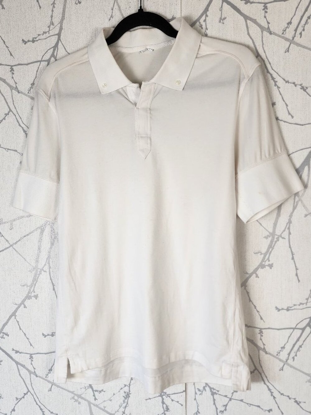 Kit and Ace White Cotton Cashmere Stretch Jersey Polo Shirt